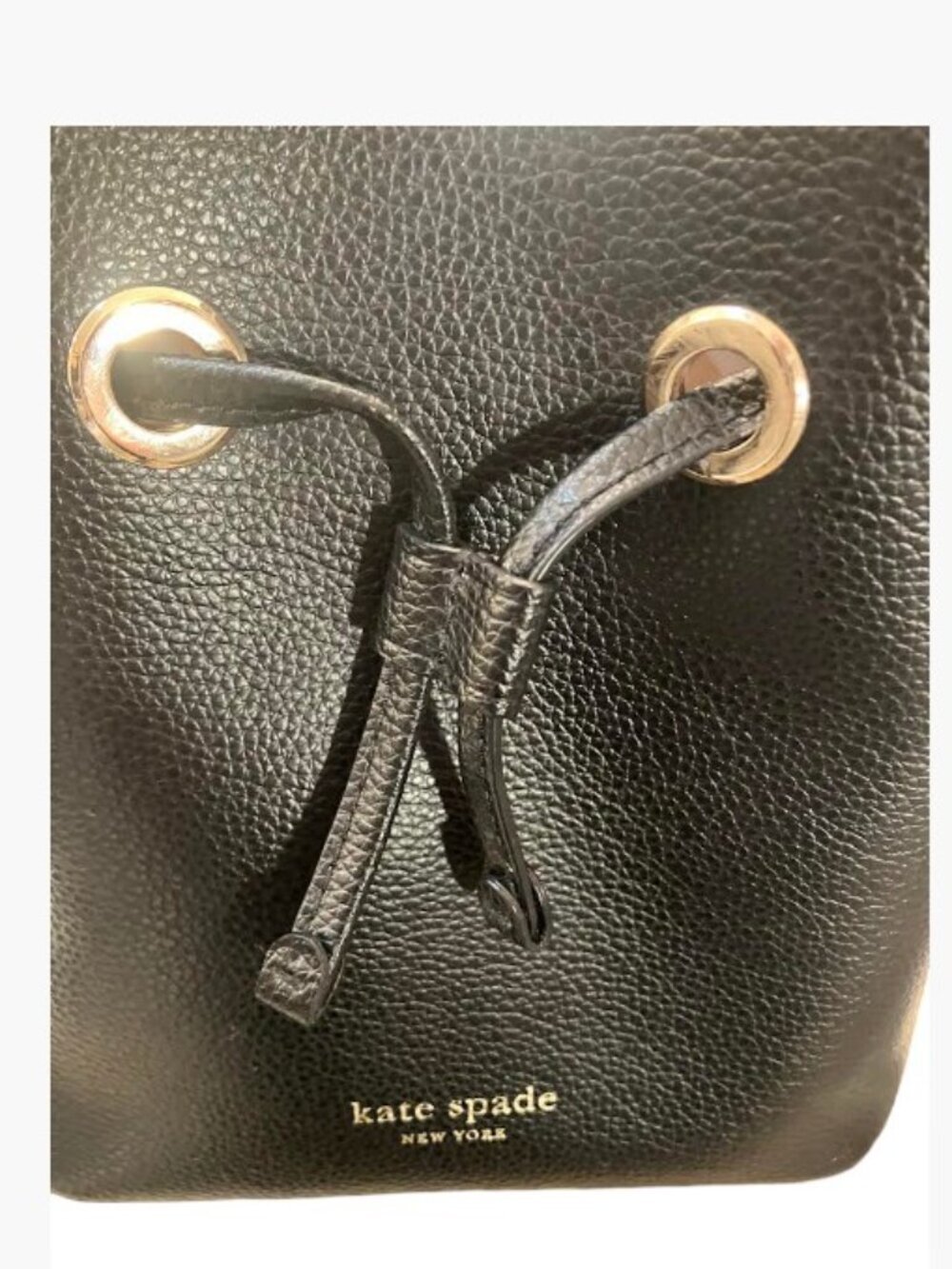 Kate Spade Eva Small Bucket Bag Black Pebbled Leather Like New - Picture 5 of 8